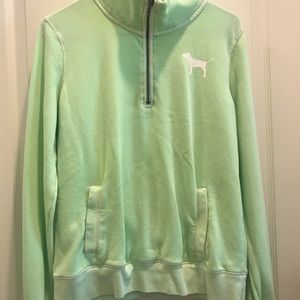 Victoria Secret Pink brand Green 1/4 zip jacket